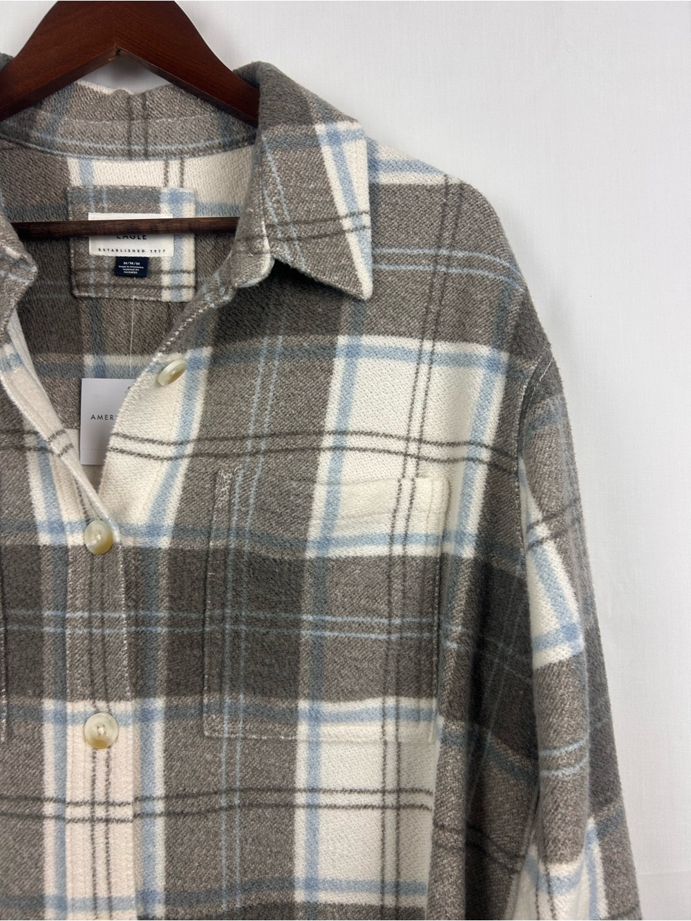 NWT American Eagle Plaid Oversized Shacket Size M